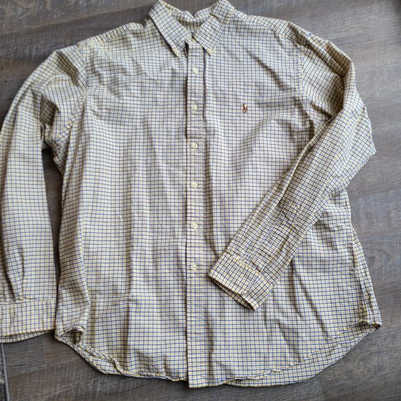 Ralph Lauren Other - Ralph Lauren Classic Fit 100% Cotton Yellow Blue Check Button Down Men's Sz XXL